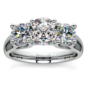 1 Ctw 3 Stone White Gold Round Diamond Ring Setting