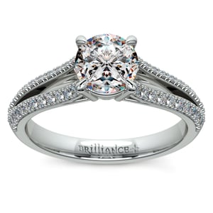 Stunning Split Shank Diamond Engagement Ring in Palladium