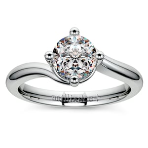 Palladium Solitaire Twist Engagement Ring Setting 