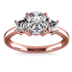 Engagement Ring With Trapezoid Side Diamonds