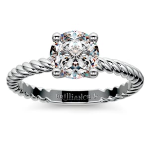 Twisted Rope Engagement Ring Setting In Palladium