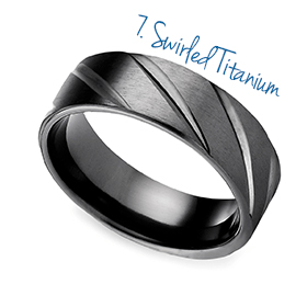 Black Swirled Titanium Men's Band
