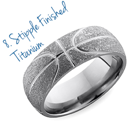 Stipple Finished Titanium Basketball Men's Band