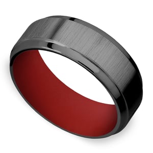 The Marine - Zirconium & Red Cerakote Mens Band (8mm)