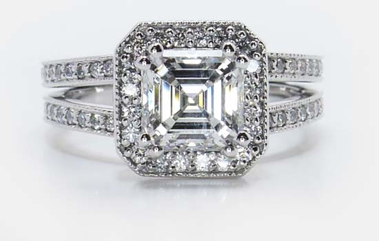 Asscher Diamond Wedding Rings