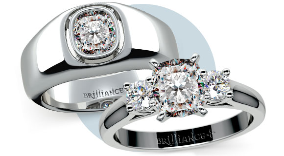 Cushion Cut: His and Hers Set