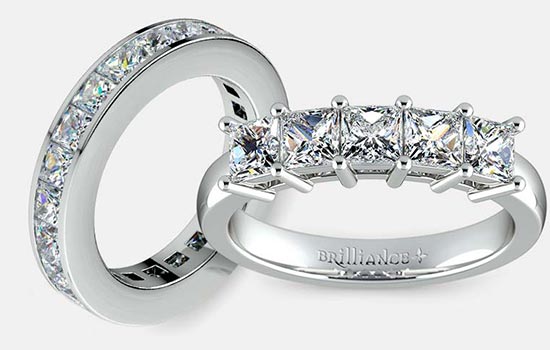 Styles for Princess Cut Wedding Bands