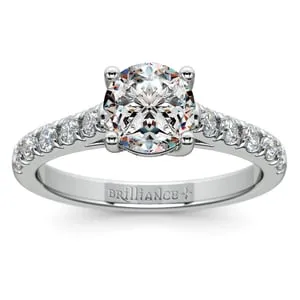 Trellis Diamond Engagement Ring in White Gold