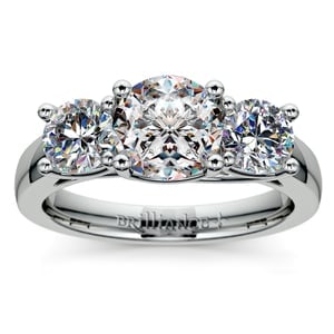 Platinum 3 Stone Trellis Diamond Engagement Ring Setting