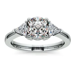 Trillion Accented Diamond Ring Setting In Classic Gold (1/2 Ctw)