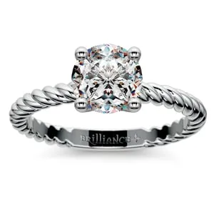 Twisted Rope Engagement Ring Setting In Palladium