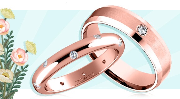 Wedding Bands with Inset Diamond Details
