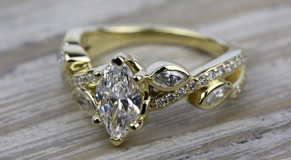Marquise Diamonds in Yellow Gold