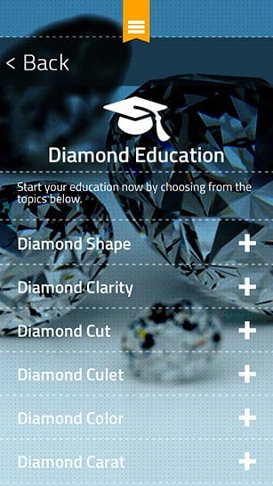 Brilliance.com Diamond Finder App | Diamond Education Screenshot