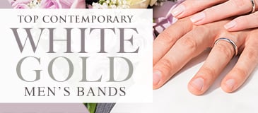 Top Contemporary White Gold Men's Bands