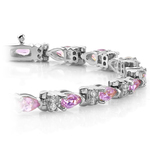 Pink Sapphire Bracelet With Diamond Accents In White Gold (10 Ctw) | Thumbnail 01
