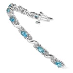 Blue Topaz Bracelet In White Gold With Diamond Accents | Thumbnail 02