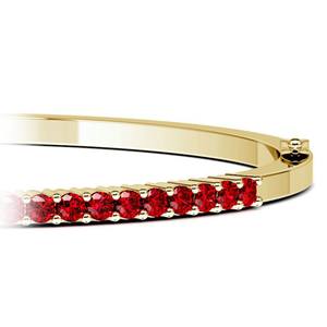 Ruby Bangle Bracelet in Yellow Gold