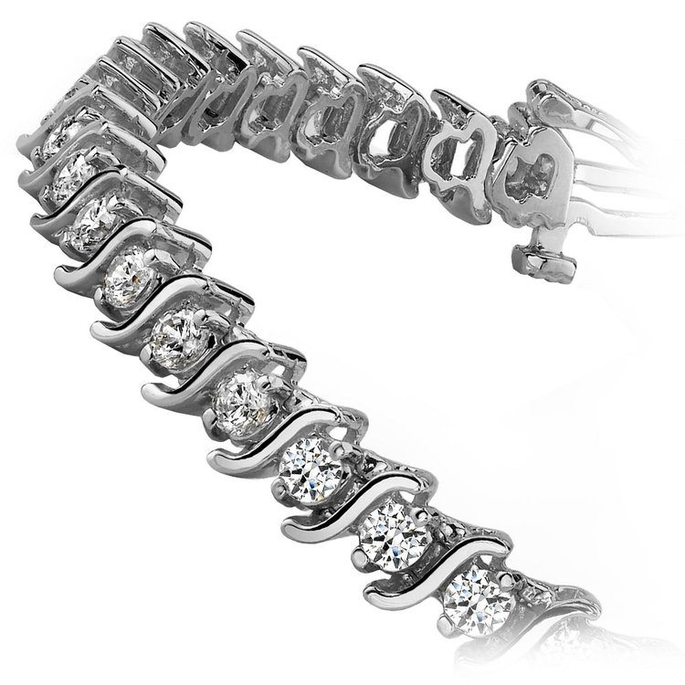 S-Link Diamond Bracelet in White Gold
