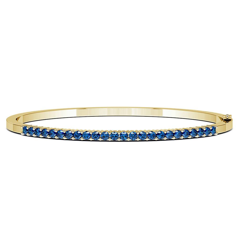 Sapphire Bangle Bracelet in Yellow Gold
