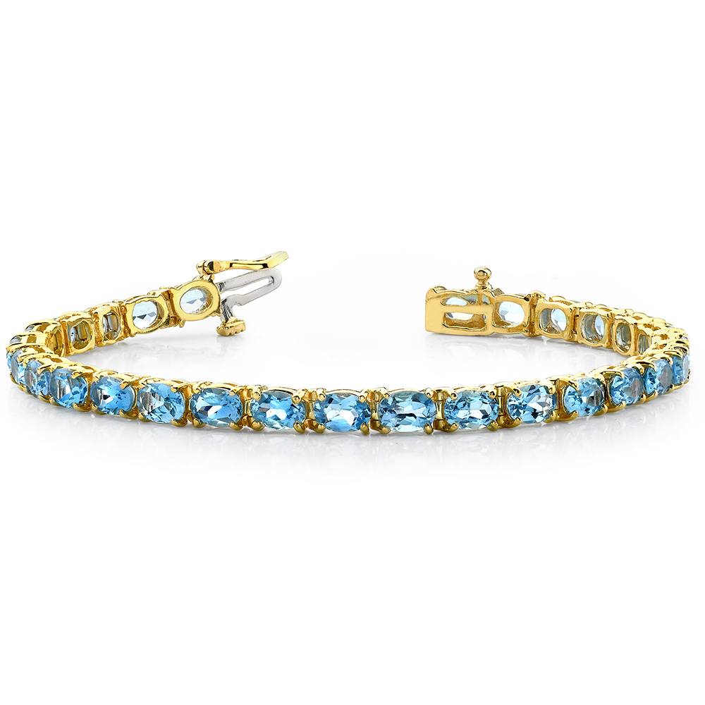 Gold Bracelet With Sky Blue Topaz Gemstones (16 Ctw) | 03