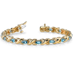 Swiss Blue Gemstone Bracelet In Yellow Gold (5 Ctw) | Thumbnail 03