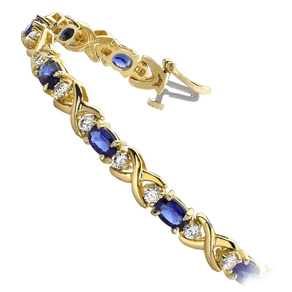 Sapphire And Diamond Bracelet In Yellow Gold (9 Ctw) | 02
