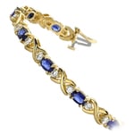 Sapphire And Diamond Bracelet In Yellow Gold (9 Ctw) | Thumbnail 02