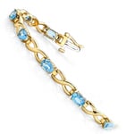 Twisted Topaz Stone Bracelet With Yellow Gold (5 Ctw) | Thumbnail 02
