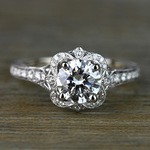 Antique Lyria Bloom Halo Diamond Engagement Ring in White Gold by Parade | Thumbnail 04