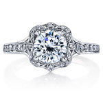 Antique Lyria Bloom Halo Diamond Engagement Ring in White Gold by Parade | Thumbnail 02