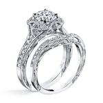 Antique Lyria Bloom Halo Diamond Engagement Ring in White Gold by Parade | Thumbnail 03