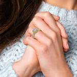 Antique Bloom Halo Diamond Engagement Ring In Yellow Gold | Thumbnail 02