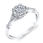 Art Deco Diamond Engagement Ring in White Gold | Thumbnail 01