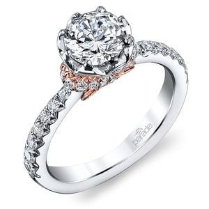 Blooming Rose Engagement Ring In White And Rose Gold By Parade