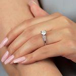 Vintage Cathedral Engagement Ring With Milgrain Edging | Thumbnail 05