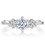 Three Stone Diamond Milgrain Engagement Ring Setting | Thumbnail 02