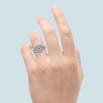 Delicate Double Halo Diamond Engagement Ring in White Gold by Parade | Thumbnail 03