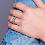 Delicate Etched Diamond Engagement Ring in White Gold by Parade | Thumbnail 02