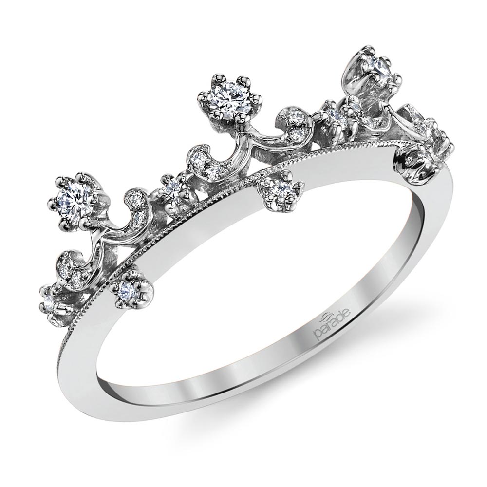 Uloveido Women's Platinum Plated Cubic Zironica Princess Crown Wedding Engagement Rings Guard Wraps and Enhancers Y480 
