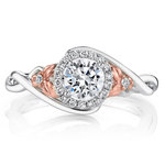 Floral Vine Halo Ring in White and Rose Gold By Parade | Thumbnail 02