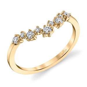 Illuminating Chevron Diamond Wedding Ring in Yellow Gold by Parade