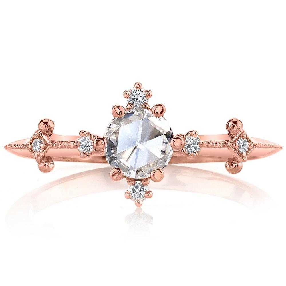 Illuminating Rose Cut Diamond Ring In Rose Gold By Parade | 02