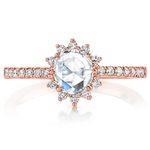 Rose Cut Diamond Ring With A Sun Halo In Rose Gold | Thumbnail 02