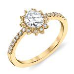 Sunburst Halo Engagement Ring In Yellow Gold By Parade | Thumbnail 01