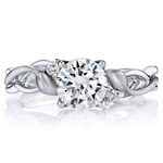 Intricate Diamond Leaf Engagement Ring In White Gold By Parade | Thumbnail 02