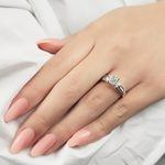 Intricate Diamond Leaf Engagement Ring In White Gold By Parade | Thumbnail 04