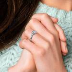 Lyria Budding Rose Engagement Ring in White Gold by Parade | Thumbnail 03