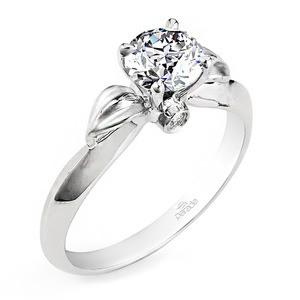 Lyria Budding Rose Engagement Ring in White Gold by Parade