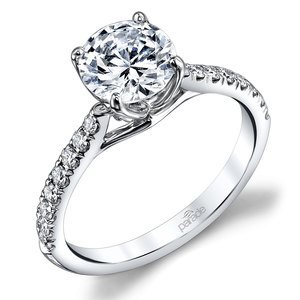 Lyria Crown Cathedral Diamond Engagement Ring in White Gold by Parade